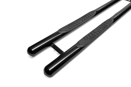 Nissan Interstar FWD 2021 tot 2024 L1 - sidebars &Oslash; 70 mm - rechte buis met 3 steps - RVS 304 glans zwart