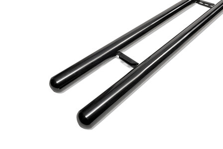 Nissan Interstar FWD 2021 tot 2024 L1 - sidebars &Oslash; 80 mm - rechte buis - RVS 304 glans zwart