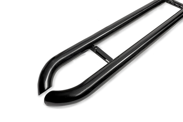 Renault Master FWD 2010 tot 2019 L1 - sidebars &Oslash; 60 mm - gebogen - RVS 304 glans zwart