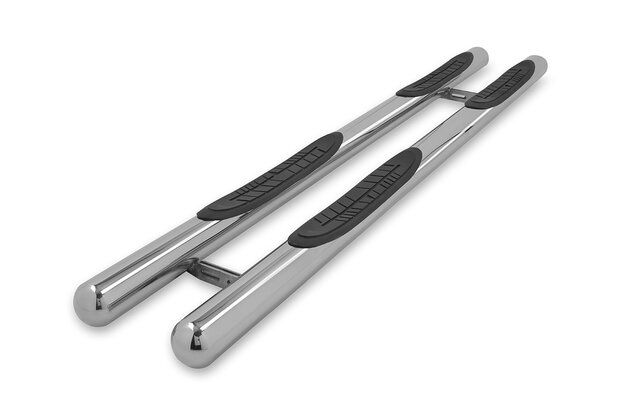 Renault Kangoo 2008 tot 2013 L2 - sidebars &Oslash; 80 mm - rechte buis met 4 steps - RVS 304 hoogglans gepolijst