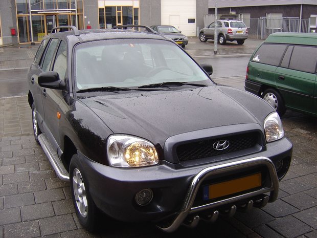 Hyundai Santa Fe tot 2006 sidebars 60 mm met RVS trede