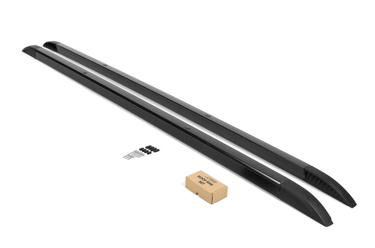 Volkswagen T5 / T5 GP (L2) dakrails gesloten aluminium zwart