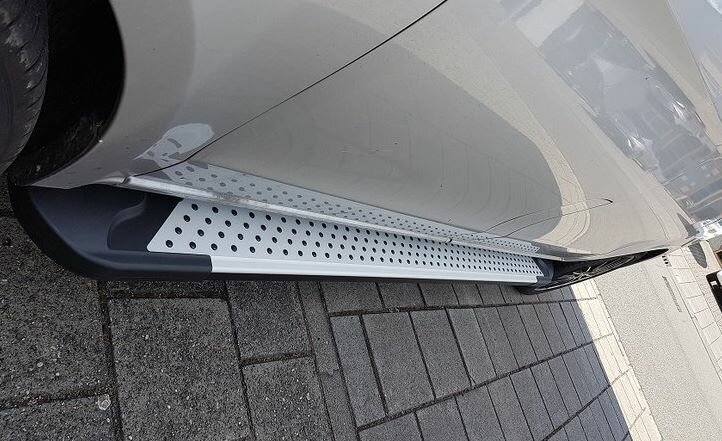 Mitsubishi Outlander 2015 tot 2020 - aluminium treeplanken grijs - ronde nop