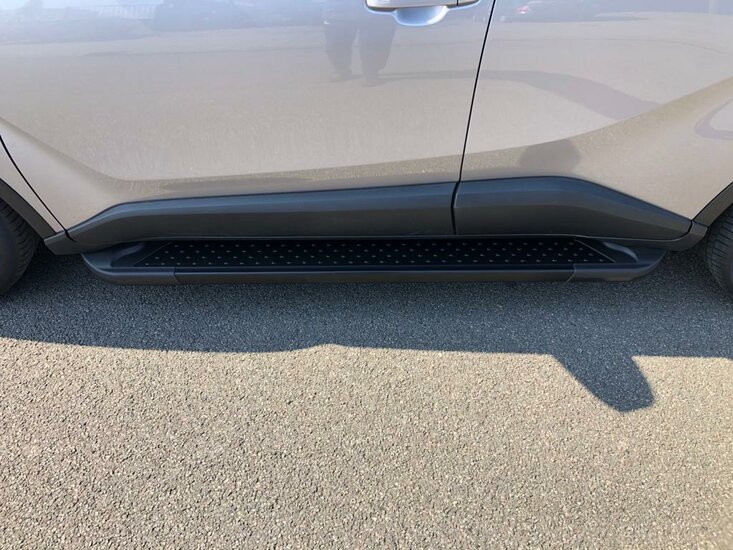 Ford E-Transit L4 2022 tot heden - aluminium treeplanken zwart - ronde nop