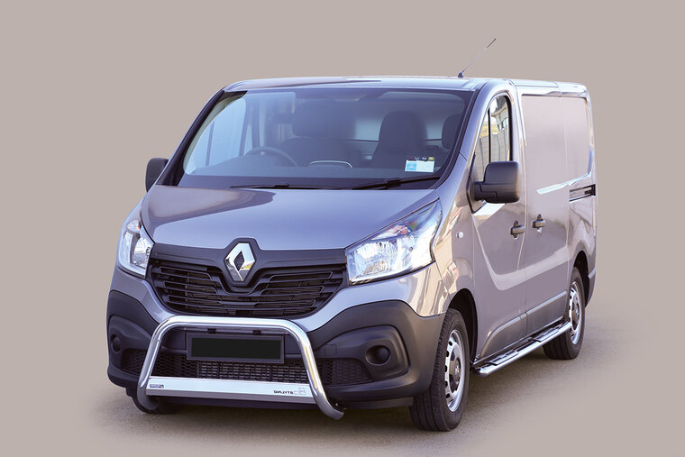 Renault Trafic 2014 tot 2022 L2 - pushbar Ø 63 mm met CE/EU certificaat - RVS 304 hoogglans gepolijst
