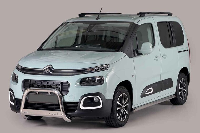 Citroën Berlingo 2018 tot heden – pushbar Ø 63 mm met CE/EU certificaat - RVS 304 hoogglans gepolijst