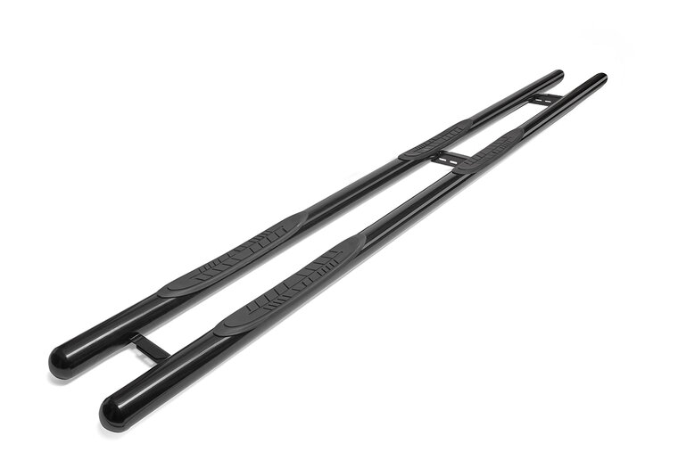 Ford Transit Trail RWD 2020 tot heden L3 - sidebars Ø 70 mm - rechte buis met 4 steps - RVS 304 glans zwart