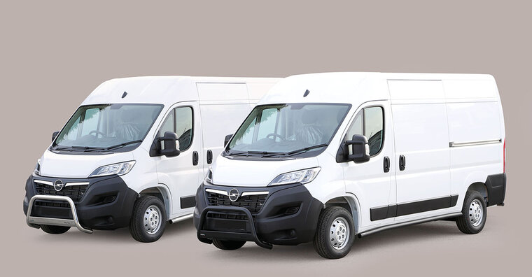 Opel Movano-E 2021 tot 2024 - pushbar &Oslash; 63 mm met CE/EU certificaat - RVS 304 hoogglans gepolijst