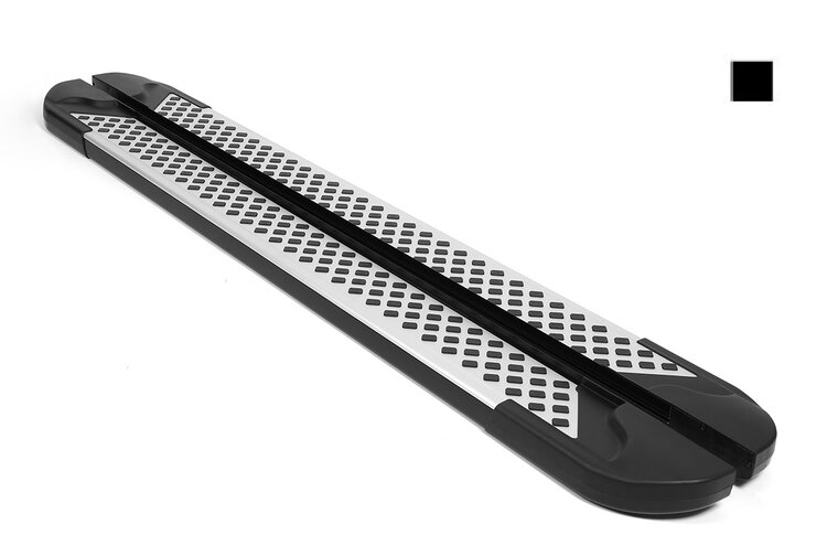 Peugeot Partner 2016 tot 2018 - aluminium treeplanken grijs - vierkante nop