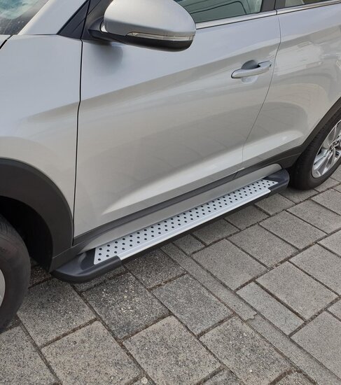 Volkswagen Tayron 2024 tot heden - aluminium treeplanken grijs - ronde nop