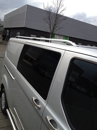 Ford Transit Custom van 2012 tot 2018 (L2) dakrails aluminium grijs