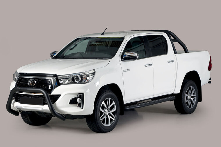 Toyota Hilux 2019 tot 2021 - pushbar &Oslash; 63 mm met CE/EU certificaat - RVS 304 zwarte poedercoating