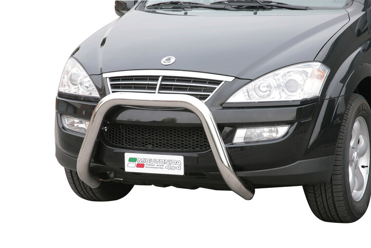 Ssangyong Kyron 2007 tot 2014 - super pushbar &Oslash; 76 mm met CE/EU certificaat - RVS 304 hoogglans gepolijst