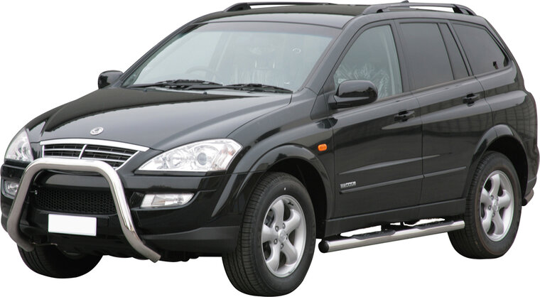 Ssangyong Kyron 2007 tot 2014 - super pushbar &Oslash; 76 mm met CE/EU certificaat - RVS 304 hoogglans gepolijst