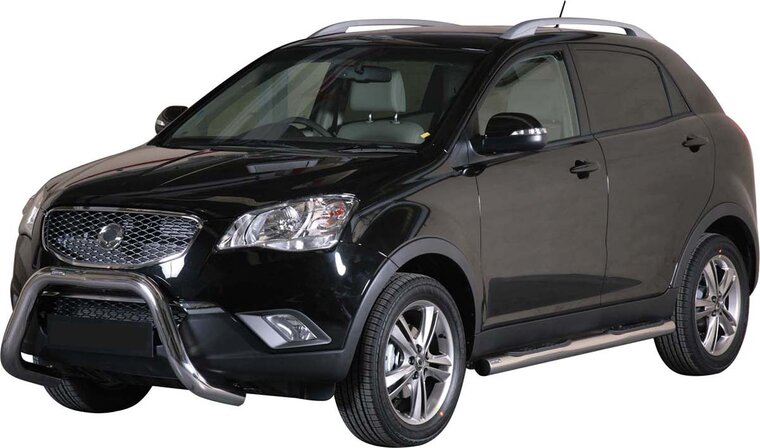 Ssangyong Korando 2011 tot 2019 - super pushbar &Oslash; 76 mm met CE/EU certificaat - RVS 304 hoogglans gepolijst