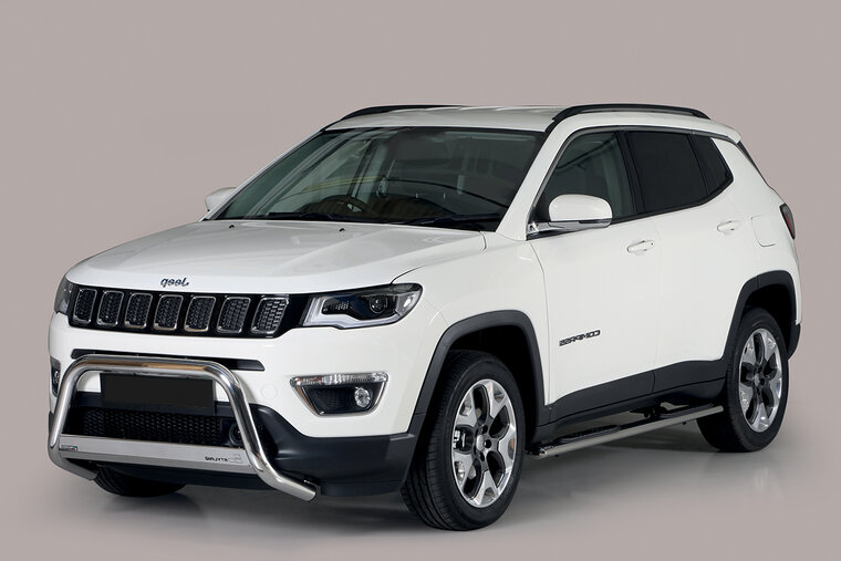 Jeep Compass 2017 tot heden - pushbar &Oslash; 63 mm met CE/EU certificaat - RVS 304 hoogglans gepolijst