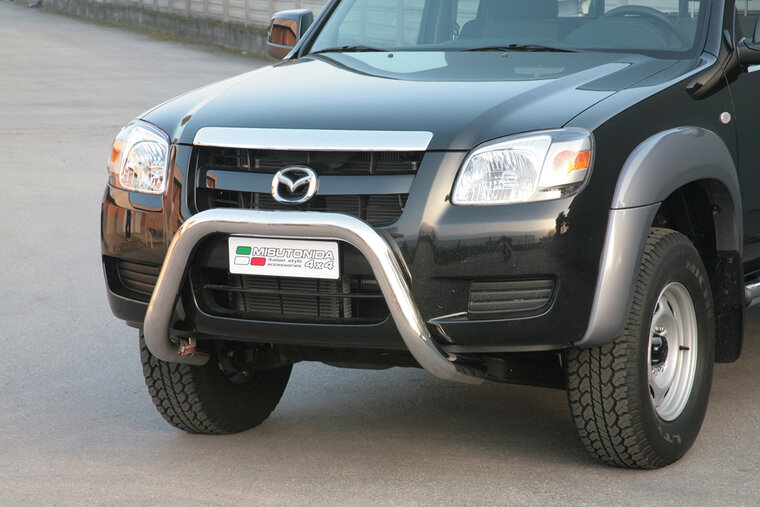 Mazda BT-50 2006 tot 2011 - super pushbar &Oslash; 76 mm met CE/EU certificaat - RVS 304 hoogglans gepolijst