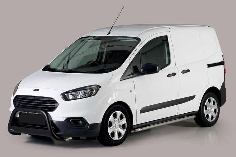 Ford Courier 2018 tot 2023 - pushbar &Oslash; 63 mm met CE/EU certificaat - RVS 304 zwarte poedercoating