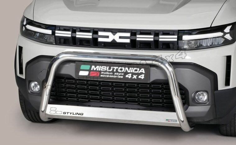 Dacia Duster 2024 tot heden &ndash; pushbar &Oslash; 63 mm met CE/EU certificaat - RVS 304 hoogglans gepolijst