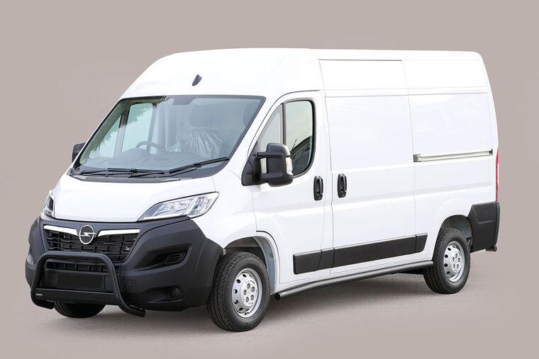 Opel Movano-E 2021 tot 2024 - pushbar &Oslash; 63 mm met CE/EU certificaat - RVS 304 zwarte poedercoating