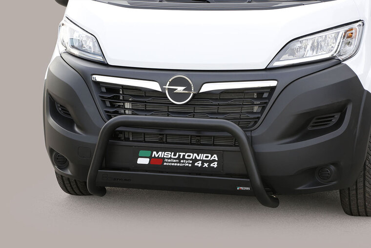Opel Movano-E 2021 tot 2024 - pushbar &Oslash; 63 mm met CE/EU certificaat - RVS 304 zwarte poedercoating