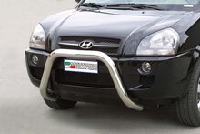 Hyundai Tucson 2004 tot 2014 - super pushbar &Oslash; 76 mm met CE/EU certificaat - RVS 304 hoogglans gepolijst