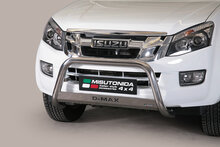 Isuzu D-MAX 2012 tot 2018 - pushbar &Oslash; 63 mm met modelnaam met CE/EU certificaat - RVS 304 hoogglans gepolijst