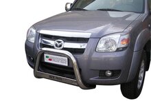 Mazda BT-50 2006 tot 2011 - pushbar &Oslash; 63 mm met modelnaam met CE/EU certificaat - RVS 304 hoogglans gepolijst