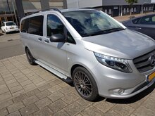 Mercedes V-Klasse L3 2014 tot 2020 - aluminium treeplanken grijs - ronde nop