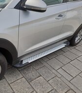 Peugeot 3008 2023 tot heden - aluminium treeplanken grijs - ronde nop