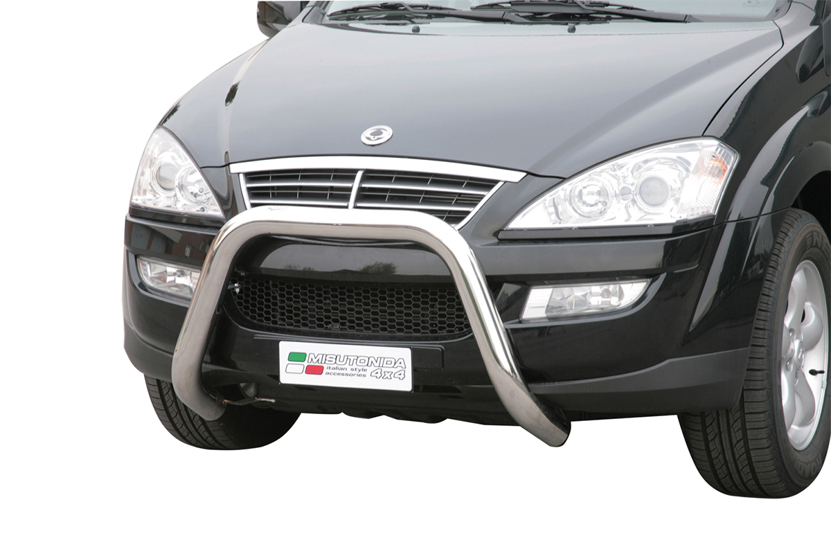 Ssangyong Kyron 2007 tot 2014 - super pushbar Ø 76 mm met CE/EU certificaat - RVS 304 hoogglans gepolijst