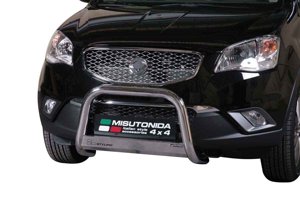 Ssangyong Korando 2011 tot 2019 - pushbar Ø 63 mm met CE/EU certificaat - RVS 304 hoogglans gepolijst