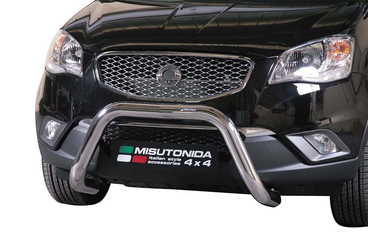 Ssangyong Korando 2011 tot 2019 - super pushbar Ø 76 mm met CE/EU certificaat - RVS 304 hoogglans gepolijst