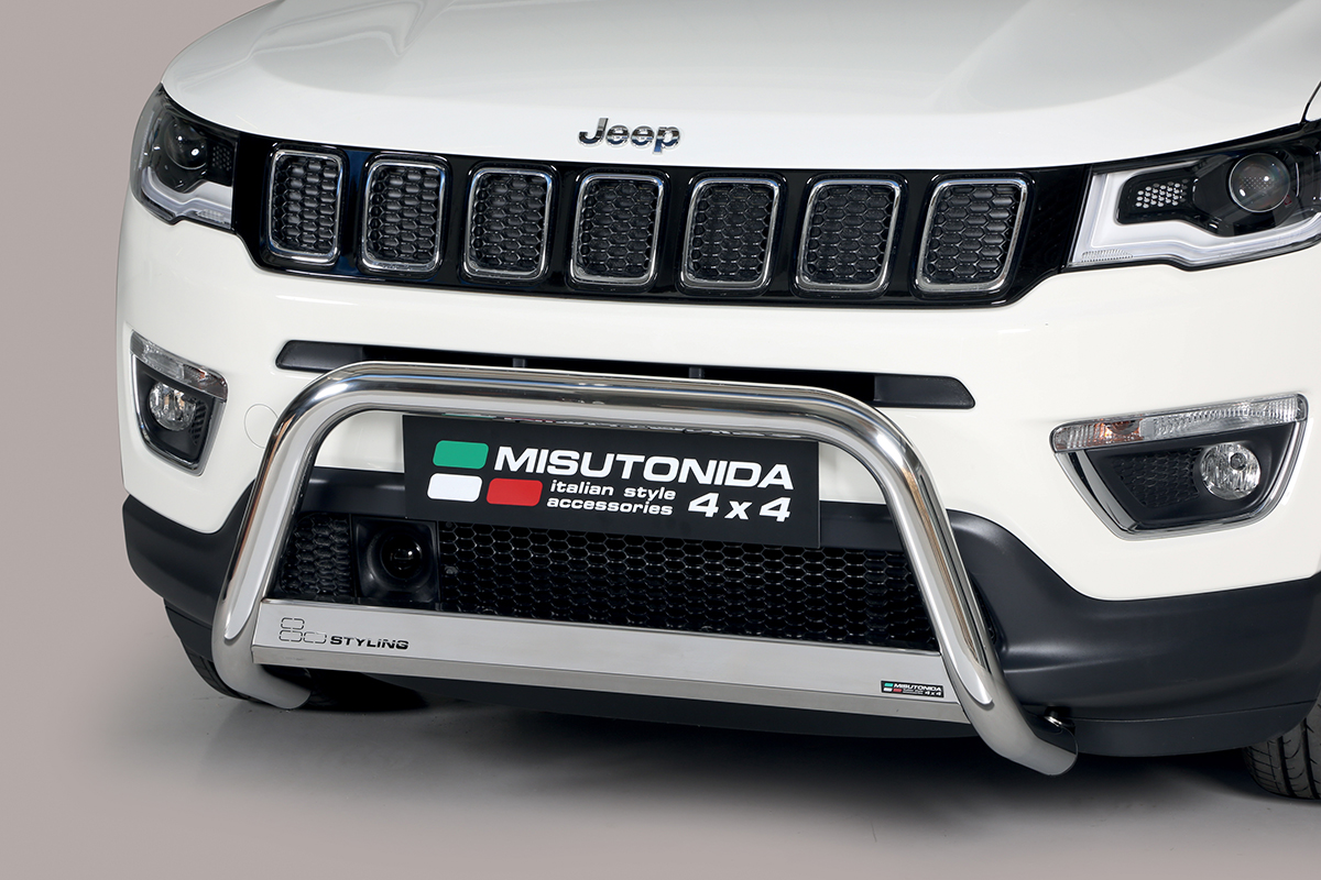 Jeep Compass 2017 tot heden - pushbar Ø 63 mm met CE/EU certificaat - RVS 304 hoogglans gepolijst