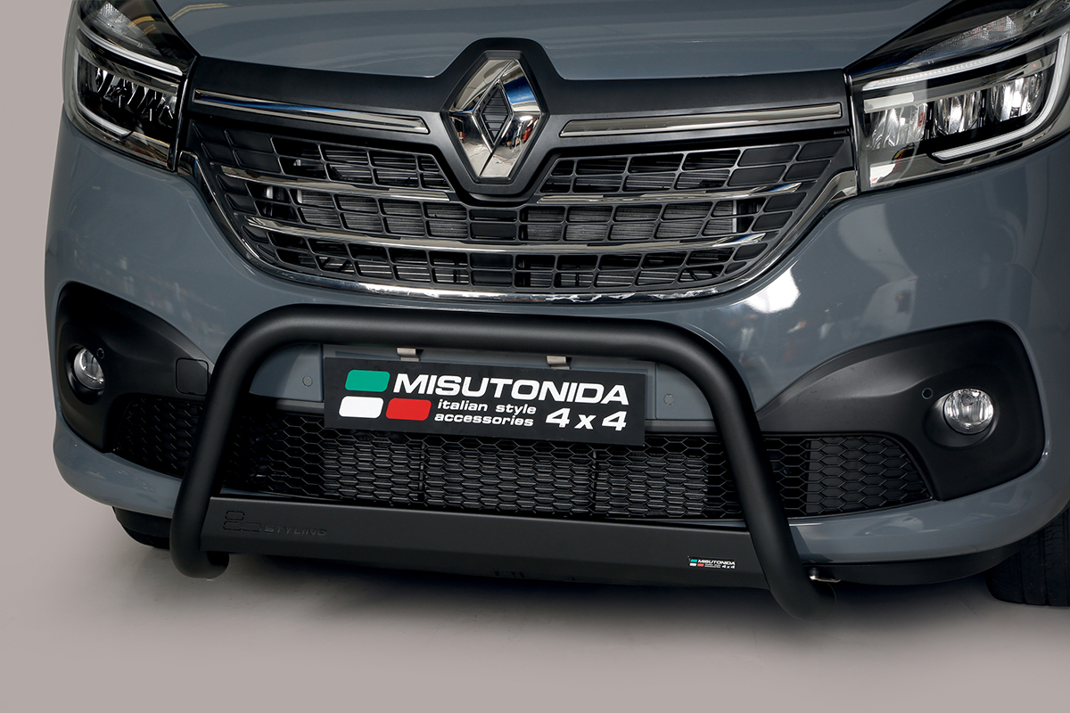 Renault Trafic 2022 tot heden L2 - pushbar Ø 63 mm met CE/EU certificaat - RVS 304 zwarte poedercoating