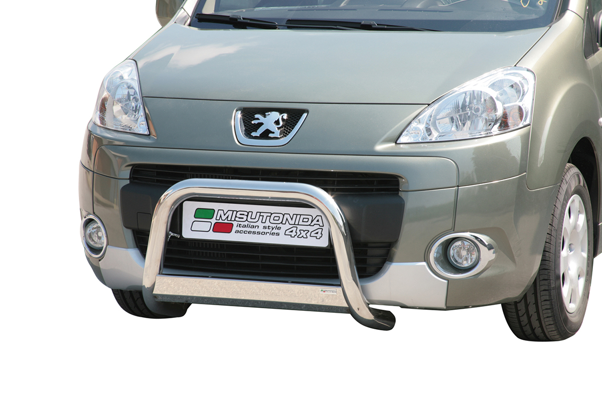 Peugeot Partner 2008 tot 2016 - pushbar Ø 63 mm met CE/EU certificaat - RVS 304 hoogglans gepolijst