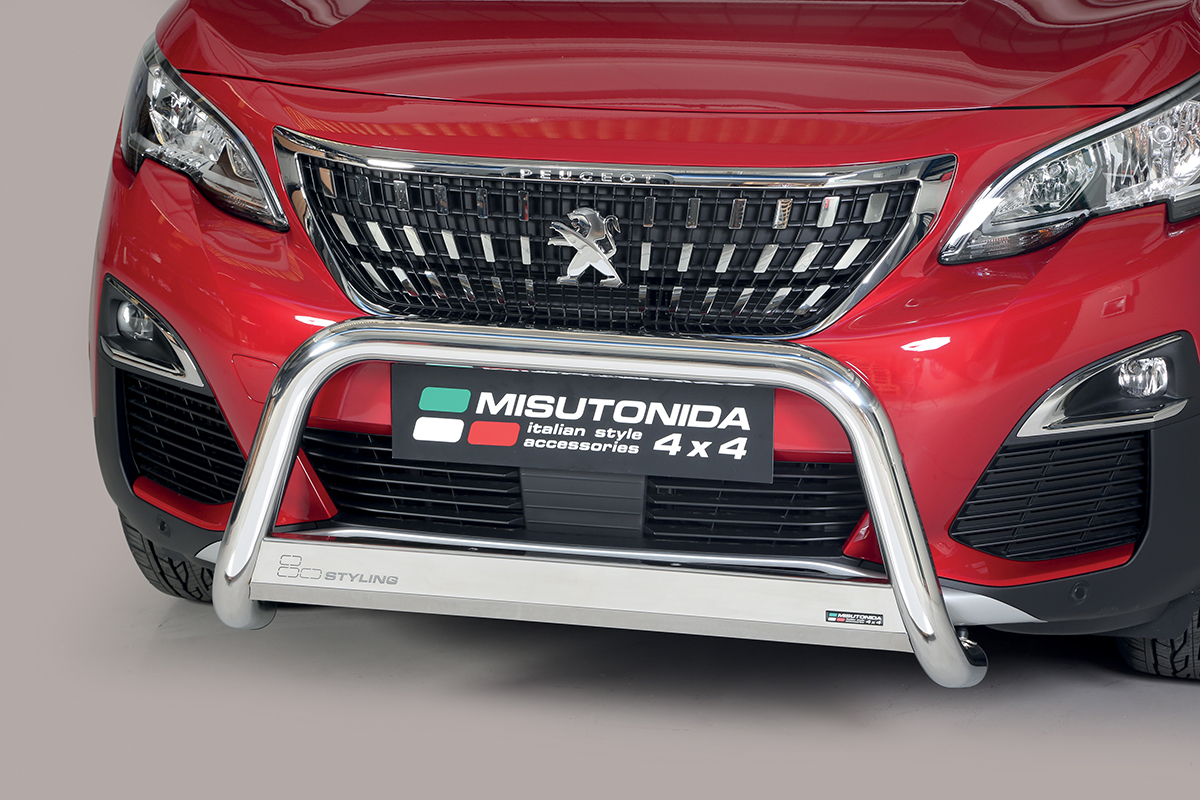 Peugeot 3008 2016 tot heden - pushbar Ø 63 mm met CE/EU certificaat - RVS 304 hoogglans gepolijst