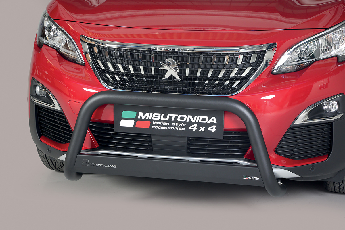Peugeot 3008 2016 tot heden - pushbar Ø 63 mm met CE/EU certificaat - RVS 304 zwarte poedercoating