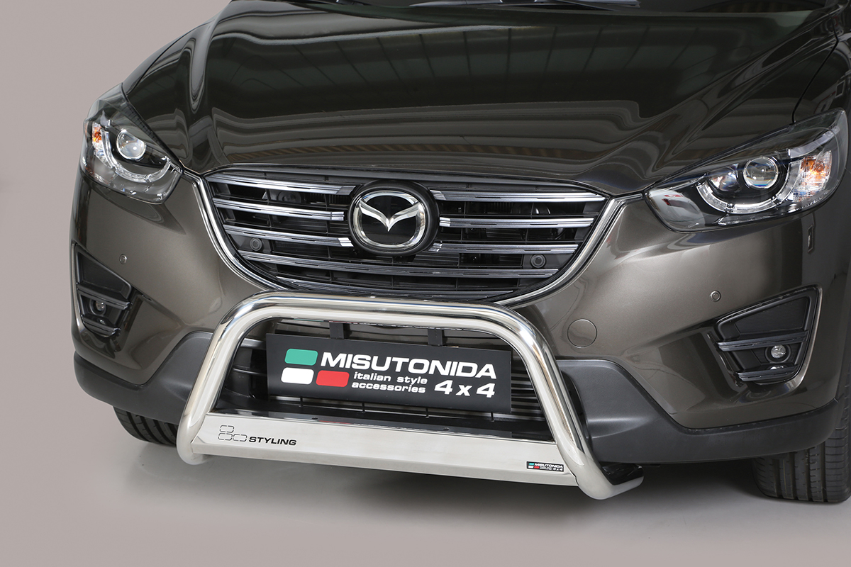 Mazda CX-5 2012 tot 2017 - pushbar Ø 63 mm met CE/EU certificaat - RVS 304 hoogglans gepolijst