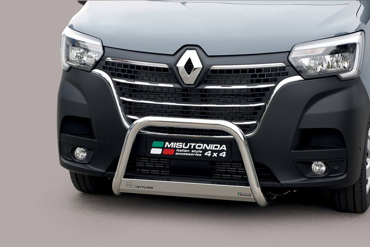 Renault Master 2019 tot 2024 - pushbar Ø 63 mm met CE/EU certificaat - RVS 304 hoogglans gepolijst