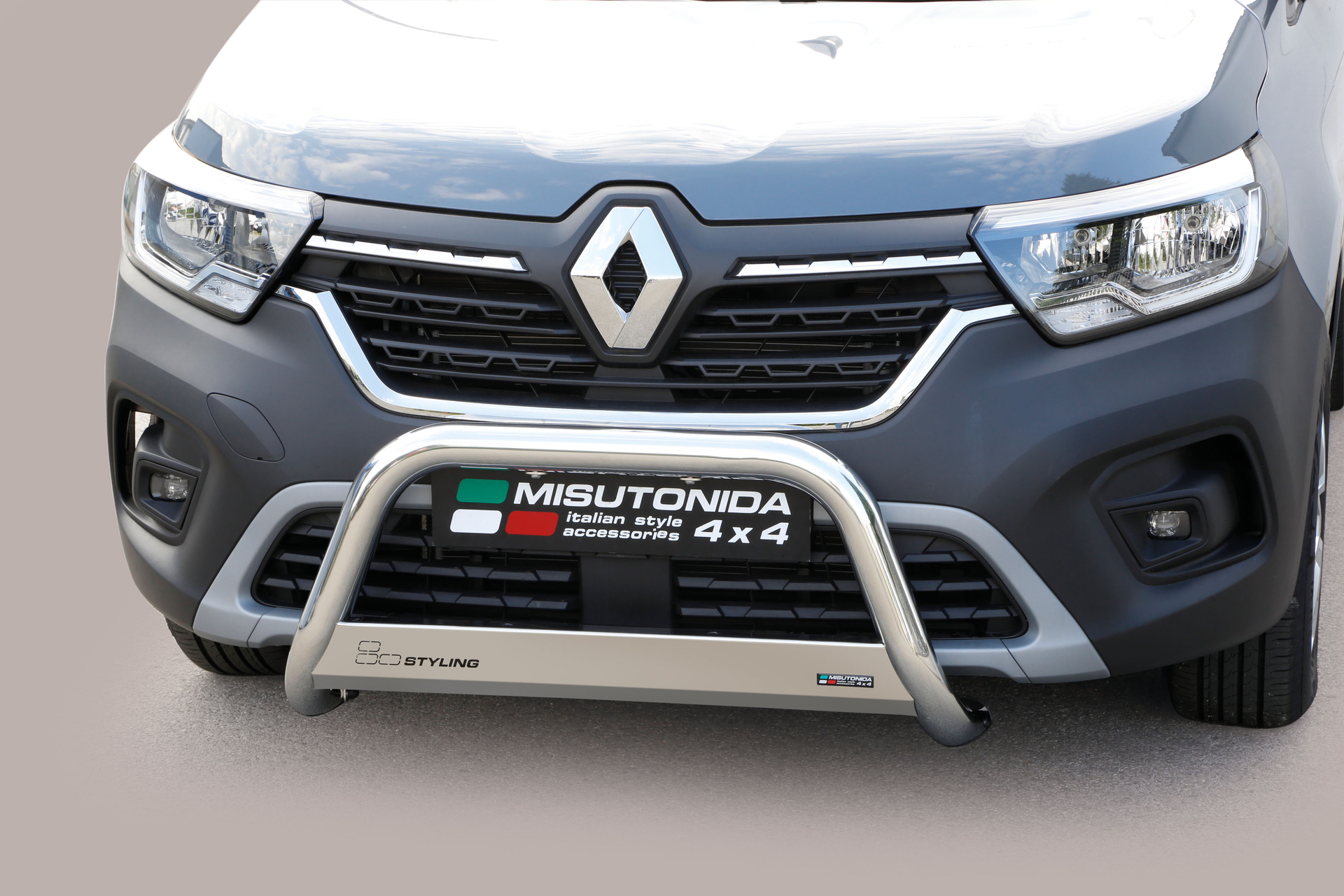 Renault Kangoo E-Tech 2021 tot heden - pushbar Ø 63 mm met CE/EU certificaat - RVS 304 hoogglans gepolijst