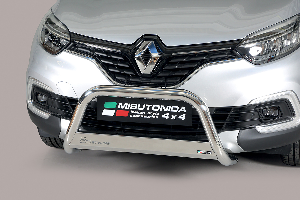 Renault Captur 2017 tot 2019 - pushbar &Oslash; 63 mm met CE/EU certificaat - RVS 304 hoogglans gepolijst