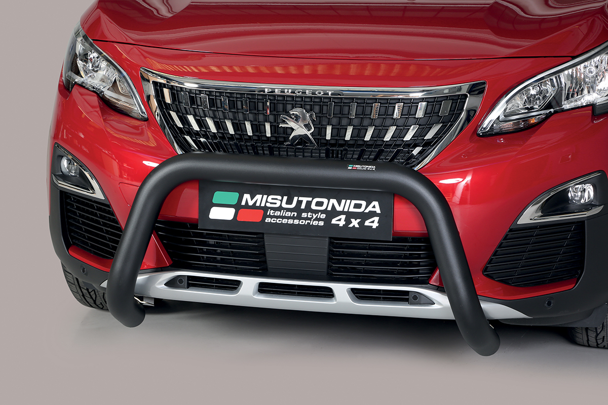 Peugeot 3008 2016 tot heden - super pushbar &Oslash; 76 mm met CE/EU certificaat - RVS 304 zwarte poedercoating