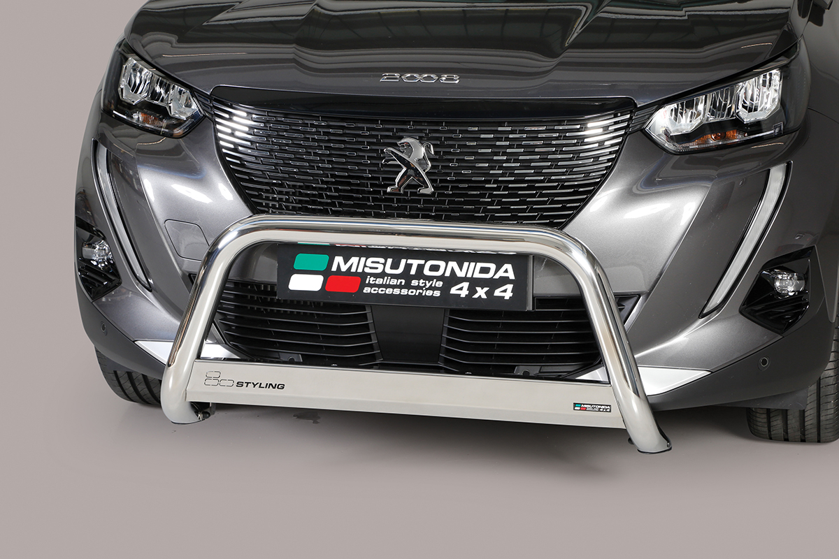 Peugeot 2008 2019 tot heden - pushbar &Oslash; 63 mm met CE/EU certificaat - RVS 304 hoogglans gepolijst