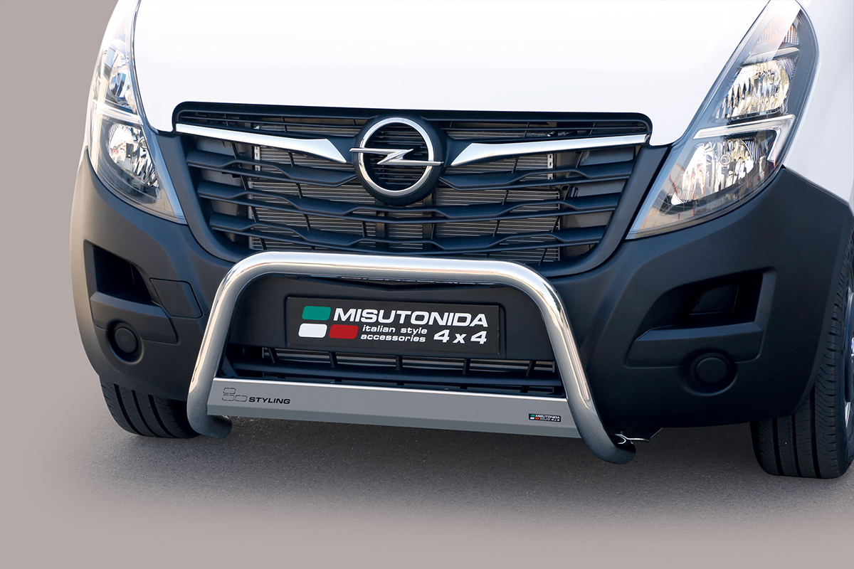 Opel Movano 2019 tot 2021 - pushbar &Oslash; 63 mm met CE/EU certificaat - RVS 304 hoogglans gepolijst