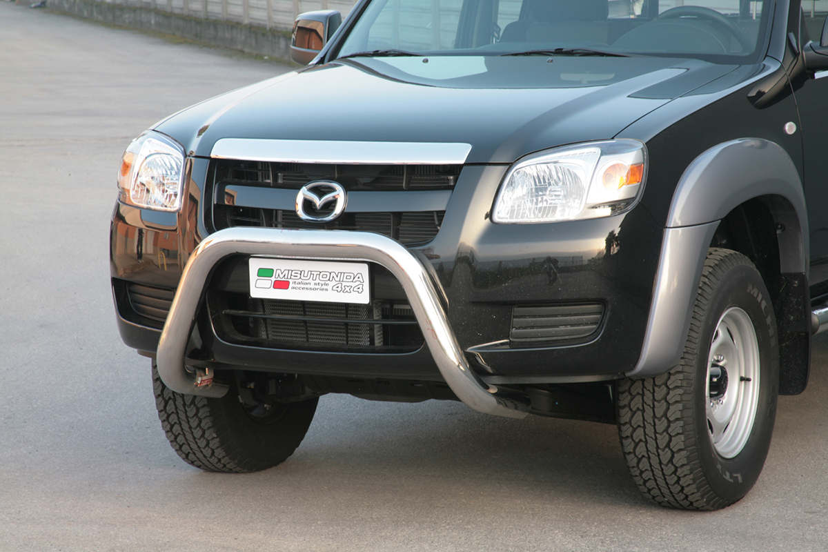 Mazda BT-50 2006 tot 2011 - super pushbar &Oslash; 76 mm met CE/EU certificaat - RVS 304 hoogglans gepolijst