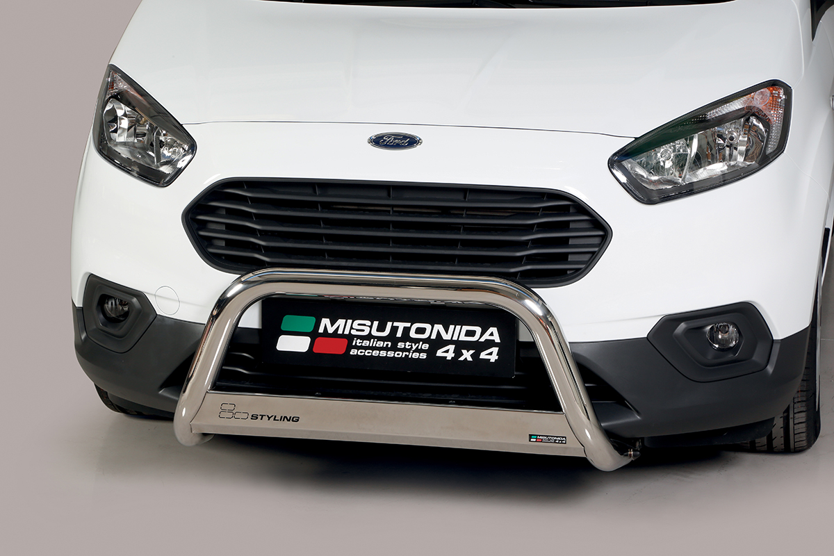 Ford Courier 2018 tot 2023 - pushbar &Oslash; 63 mm met CE/EU certificaat - RVS 304 hoogglans gepolijst