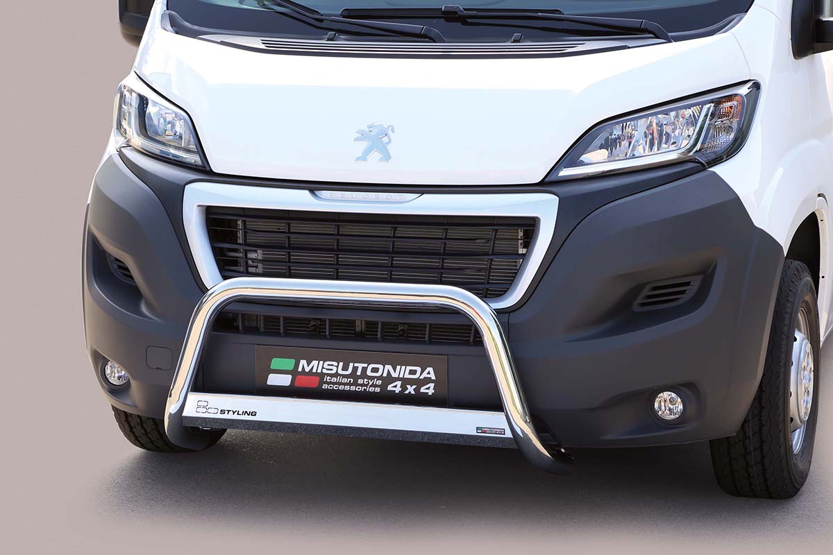 Peugeot e-Boxer 2021 tot 2024 - pushbar &Oslash; 63 mm met CE/EU certificaat - RVS 304 hoogglans gepolijst
