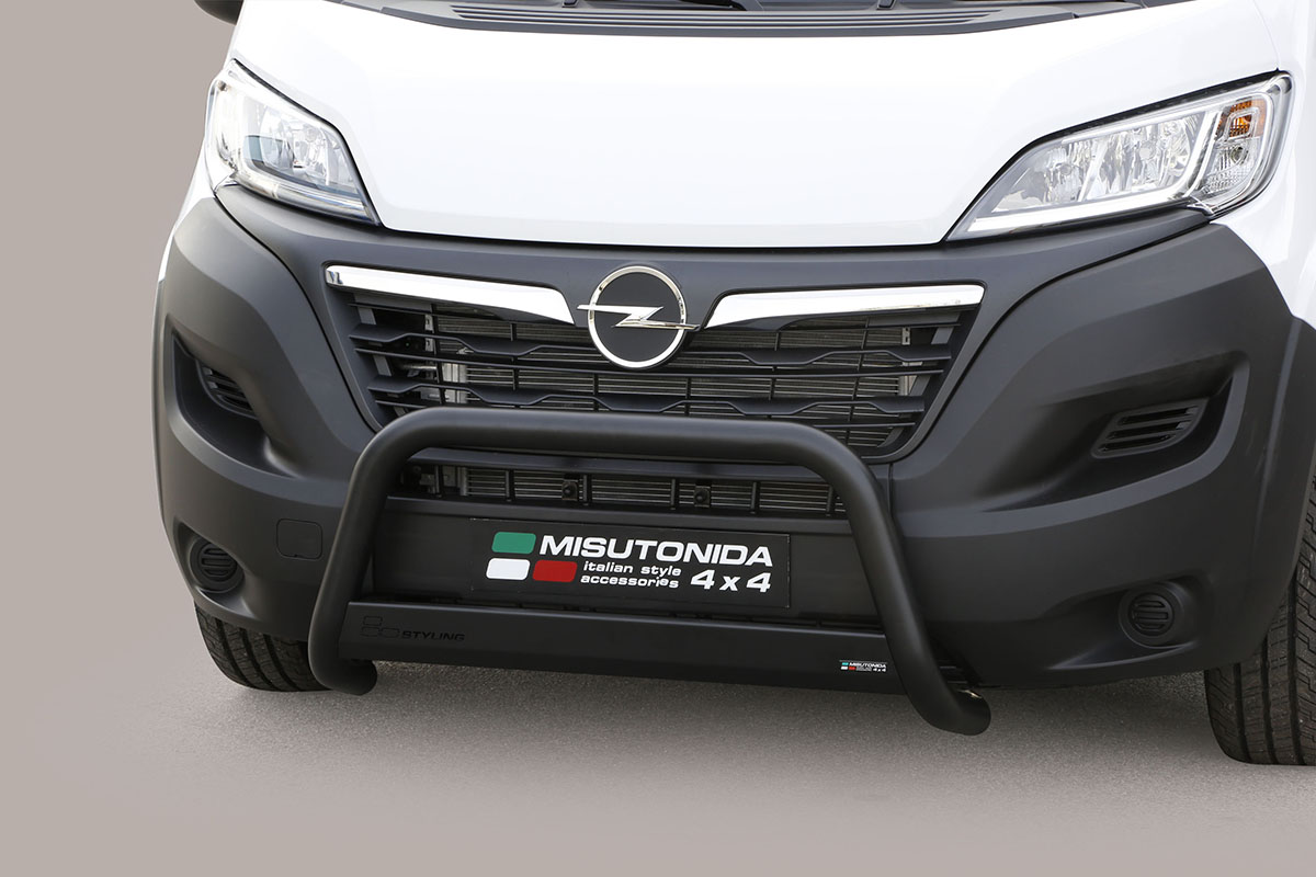 Opel Movano-E 2021 tot 2024 - pushbar &Oslash; 63 mm met CE/EU certificaat - RVS 304 zwarte poedercoating