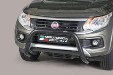 Fiat Fullback 2016 tot heden - super pushbar Ø 76 mm met CE/EU certificaat - RVS 304 zwarte poedercoating
